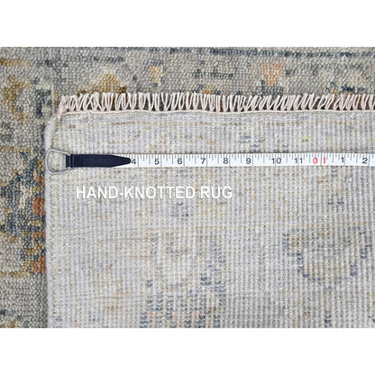 Oushak And Peshawar Wool Hand Knotted Rug Grey 2.3x11.2 -O010277