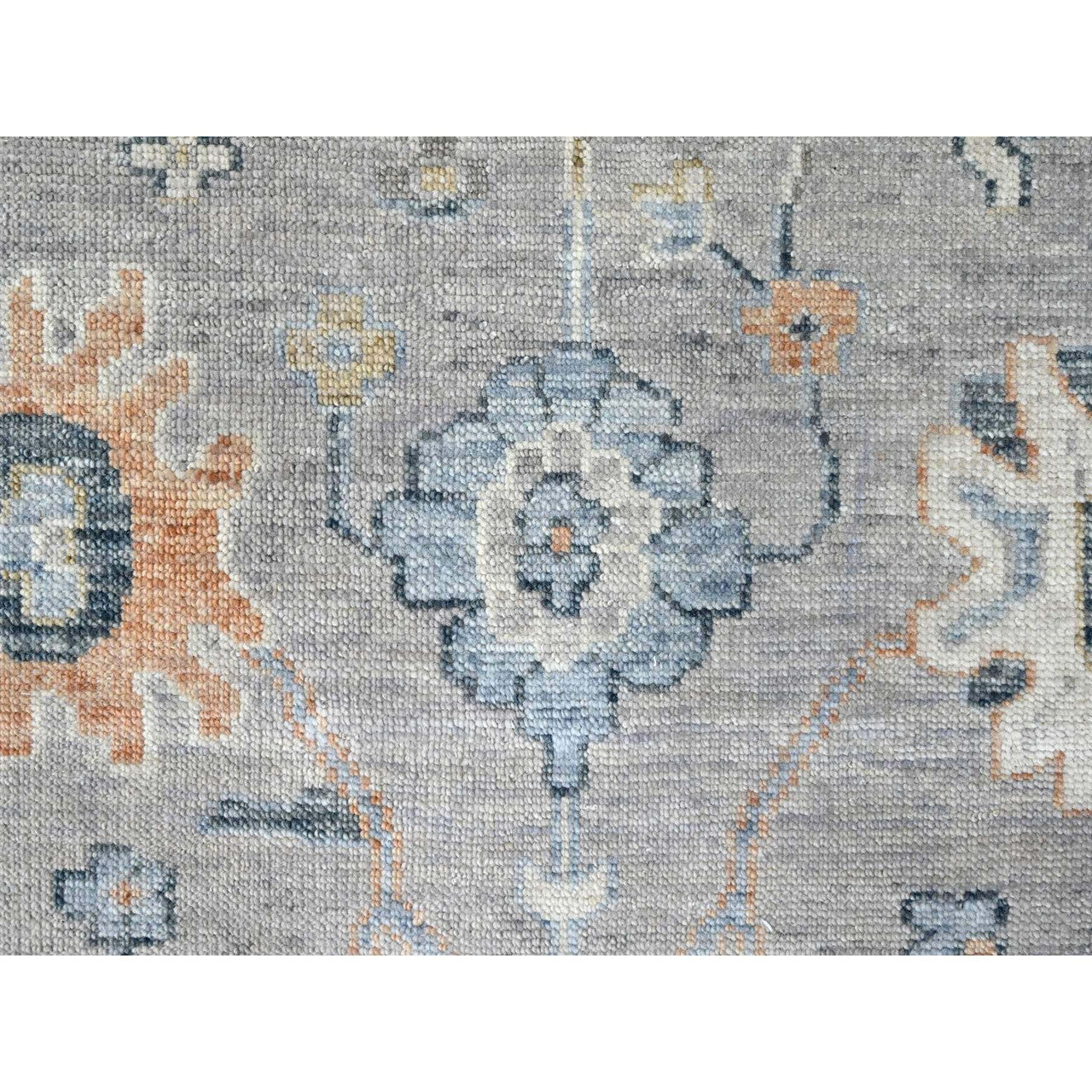 Gray 11'6" x 14'11" Oushak And Peshawar Hand knotted Wool Rug - Sku: O010278
