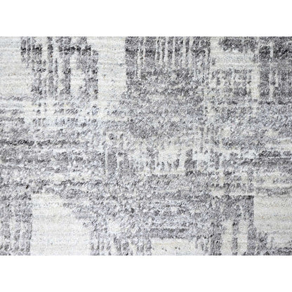 Modern and Contemporary Wool & Silk Hand Loomed Rug Ivory 8.0x10.0 -O010280