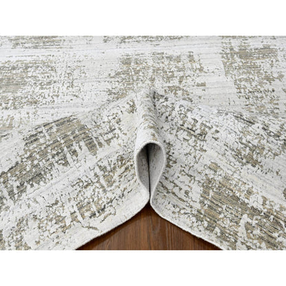Modern and Contemporary Wool & Silk Hand Loomed Rug Ivory 8.0x9.11 -O010281