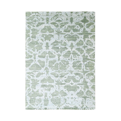 Modern and Contemporary Wool & Silk Hand Loomed Rug Green 6.7x9.6 -O010282