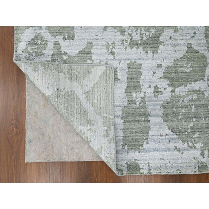 Modern and Contemporary Wool & Silk Hand Loomed Rug Green 6.7x9.6 -O010282
