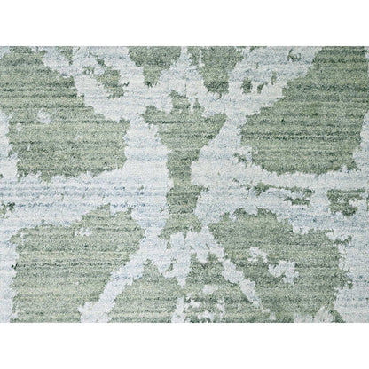 Modern and Contemporary Wool & Silk Hand Loomed Rug Green 6.7x9.6 -O010282