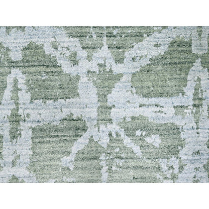 Modern and Contemporary Wool & Silk Hand Loomed Rug Green 5.5x7.5 -O010283