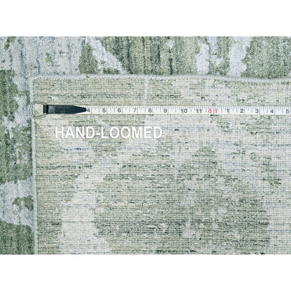 Modern and Contemporary Wool & Silk Hand Loomed Rug Green 5.5x7.5 -O010283