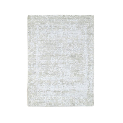 Modern and Contemporary Wool & Silk Hand Loomed Rug Grey 4.1x5.10 -O010284