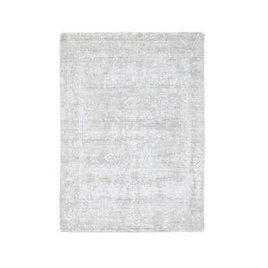 Modern and Contemporary Wool & Silk Hand Loomed Rug Grey 4.1x5.10 -O010284