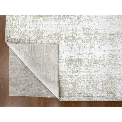Modern and Contemporary Wool & Silk Hand Loomed Rug Grey 4.1x5.10 -O010284