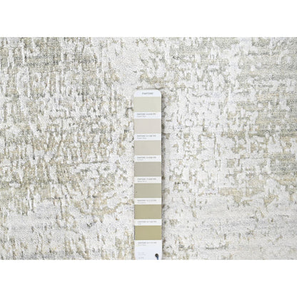 Modern and Contemporary Wool & Silk Hand Loomed Rug Grey 4.1x5.10 -O010284