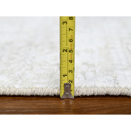 Modern and Contemporary Wool & Silk Hand Loomed Rug Grey 4.1x5.10 -O010284