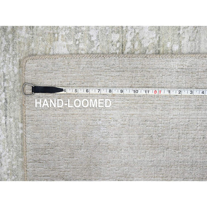 Modern and Contemporary Wool & Silk Hand Loomed Rug Grey 4.1x5.10 -O010284