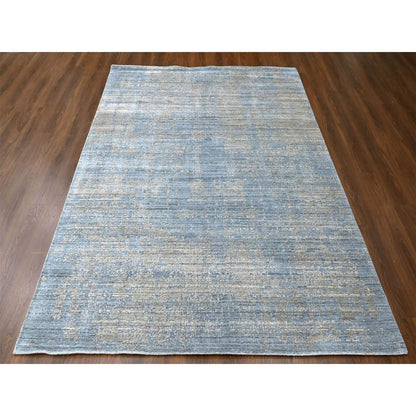 Modern and Contemporary Wool & Silk Hand Loomed Rug Grey 8.0x9.11 -O010286