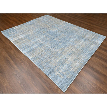 Modern and Contemporary Wool & Silk Hand Loomed Rug Grey 8.0x9.11 -O010286