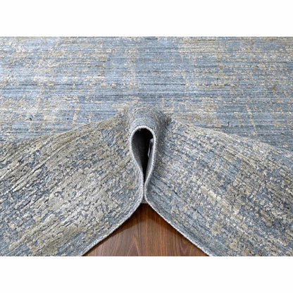 Modern and Contemporary Wool & Silk Hand Loomed Rug Grey 8.0x9.11 -O010286