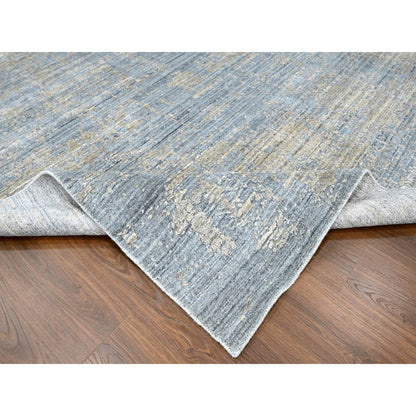 Modern and Contemporary Wool & Silk Hand Loomed Rug Grey 8.0x9.11 -O010286