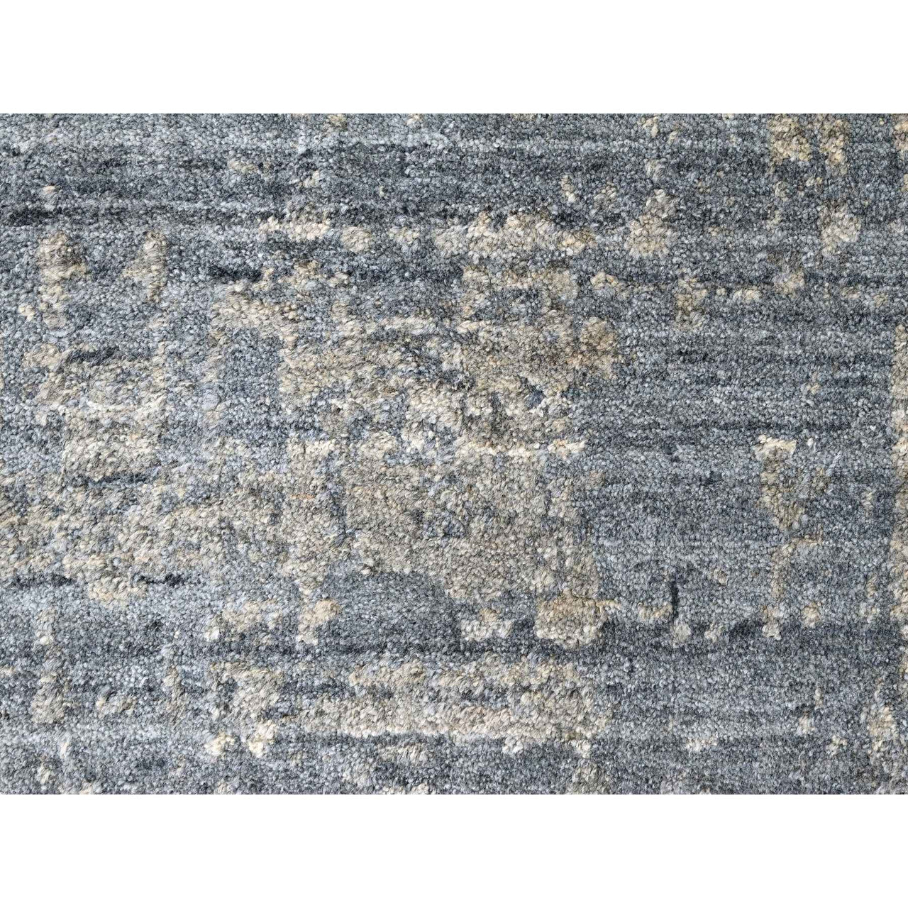 Gray 8'0" x 9'11" Modern and Contemporary Handloom Wool/Silk Rug - Sku: O010286