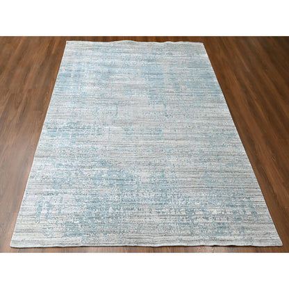 Modern and Contemporary Wool & Silk Hand Loomed Rug Grey 8.3x9.11 -O010287