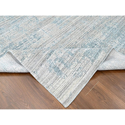 Modern and Contemporary Wool & Silk Hand Loomed Rug Grey 8.3x9.11 -O010287