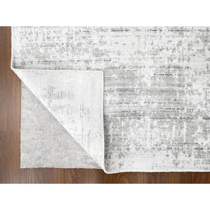 Modern and Contemporary Wool & Silk Hand Loomed Rug Ivory 4.0x6.0 -O010288