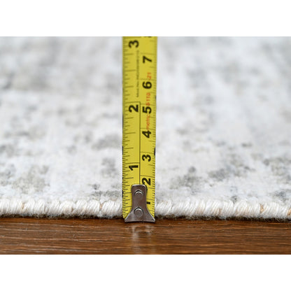 Modern and Contemporary Wool & Silk Hand Loomed Rug Ivory 4.0x6.0 -O010288