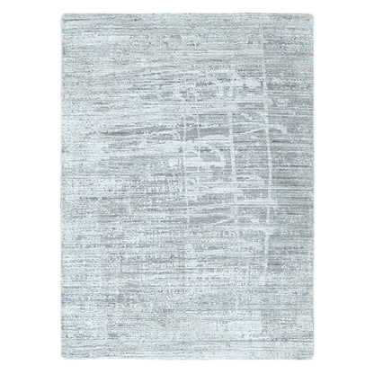 Modern and Contemporary Wool & Silk Hand Loomed Rug Grey 4.2x6.0 -O010289