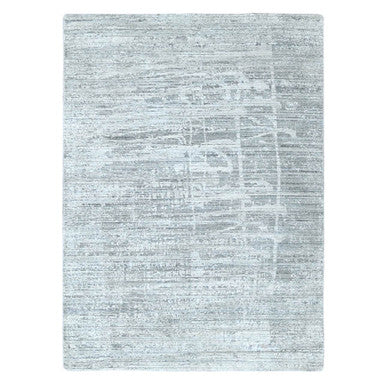 Modern and Contemporary Wool & Silk Hand Loomed Rug Grey 4.2x6.0 -O010289