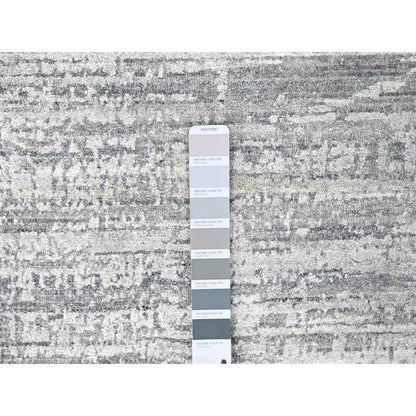 Modern and Contemporary Wool & Silk Hand Loomed Rug Grey 4.2x6.0 -O010289