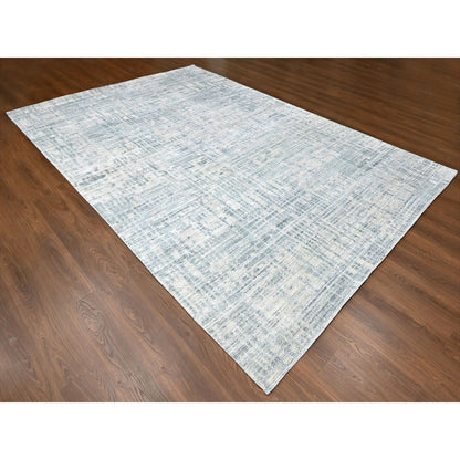 Modern and Contemporary Wool & Silk Hand Loomed Rug Grey 9.4x13.6 -O010290