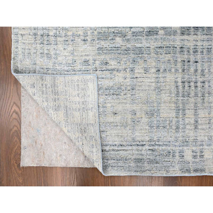 Modern and Contemporary Wool & Silk Hand Loomed Rug Grey 9.4x13.6 -O010290