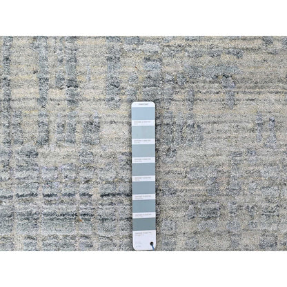 Modern and Contemporary Wool & Silk Hand Loomed Rug Grey 9.4x13.6 -O010290