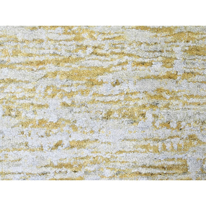 Modern and Contemporary Wool & Silk Hand Loomed Rug Yellow 9.10x13.10 -O010291