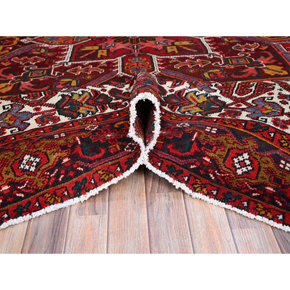 Heriz Wool Hand Knotted Rug Red Blue 9.1X11.9 -O0102