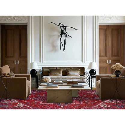 Heriz Wool Hand Knotted Rug Red Blue 7.8X11.0 -O0103