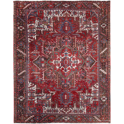 Heriz Wool Hand Knotted Rug Red Brown 9.3X11.8 -O0104