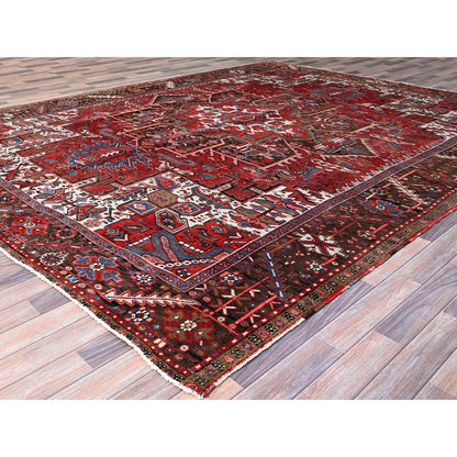 Heriz Wool Hand Knotted Rug Red Brown 9.3X11.8 -O0104