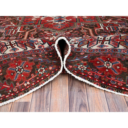 Heriz Wool Hand Knotted Rug Red Brown 9.3X11.8 -O0104