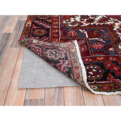 Heriz Wool Hand Knotted Rug Red Black 8.7X11.1 -O0111