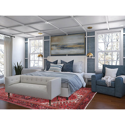 Heriz Wool Hand Knotted Rug Red Black 9.11X12.8 -O0114