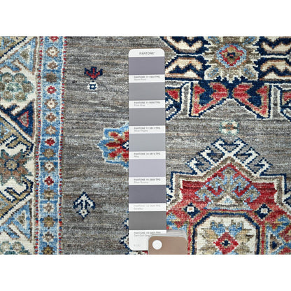 Kazak Wool Hand Knotted Rug Grey Ivory 2.9X13.1 -O0128