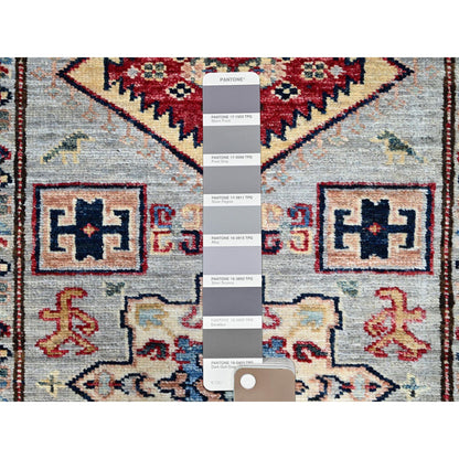 Kazak Wool Hand Knotted Rug Grey Grey 2.8X11.9 -O0129