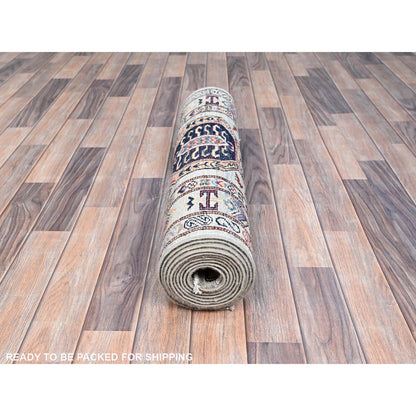 Kazak Wool Hand Knotted Rug Grey Grey 2.8X11.9 -O0129