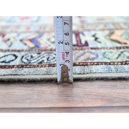 Kazak Wool Hand Knotted Rug Grey Grey 2.8X11.9 -O0129