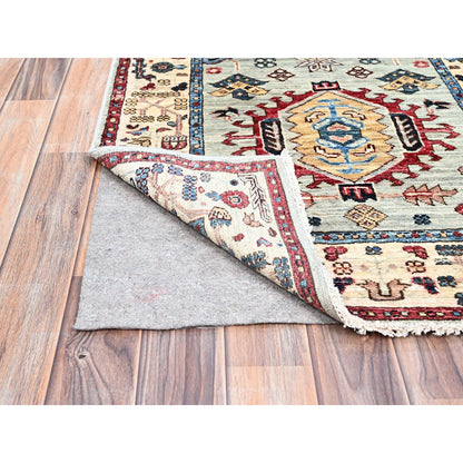 Kazak Wool Hand Knotted Rug Grey Beige 2.8X13.1 -O0130
