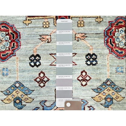 Kazak Wool Hand Knotted Rug Grey Beige 2.8X13.1 -O0130