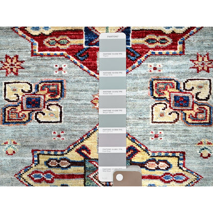 Kazak Wool Hand Knotted Rug Grey Ivory 2.9X11.8 -O0131