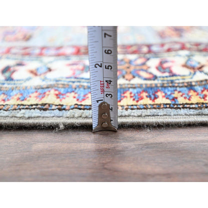 Kazak Wool Hand Knotted Rug Grey Ivory 2.9X11.8 -O0131