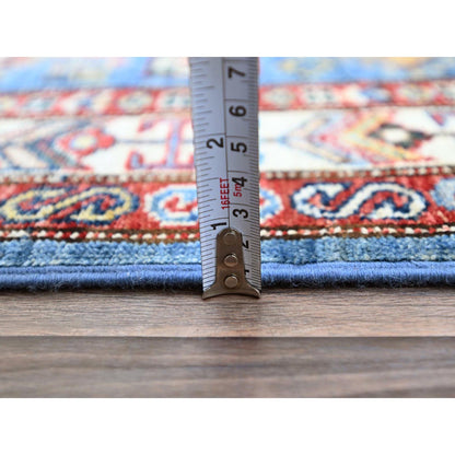 Kazak Wool Hand Knotted Rug Blue Beige 2.8X11.8 -O0132