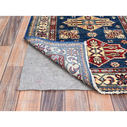Kazak Wool Hand Knotted Rug Blue Beige 2.8X11.9 -O0133
