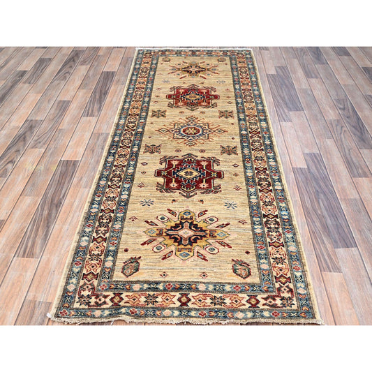 Kazak Wool Hand Knotted Rug Beige Beige 2.8X6.11 -O0134