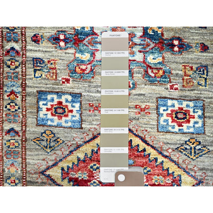 Kazak Wool Hand Knotted Rug Grey Grey 2.9X11.7 -O0135